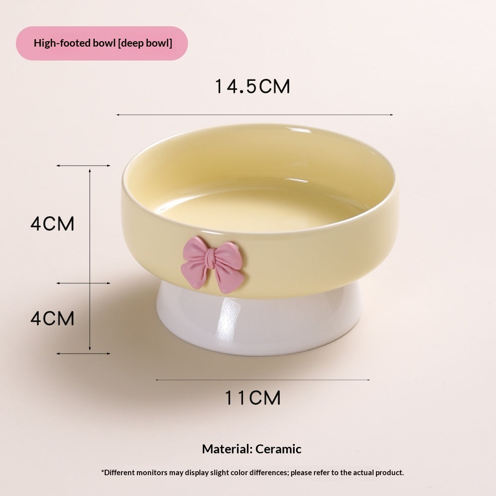 Elevated Ceramic Pet Water Bowl with Raised Stand