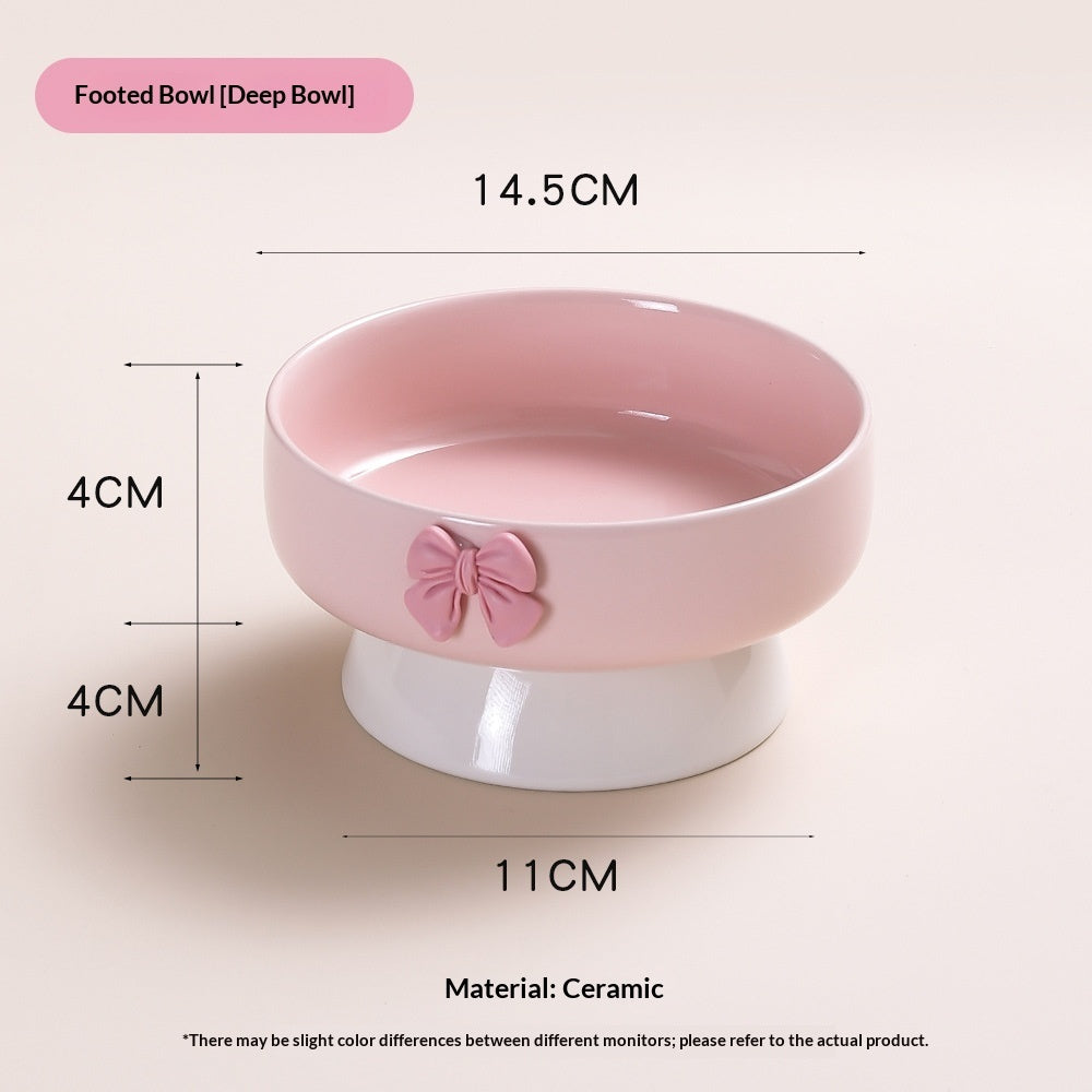 Elevated Ceramic Pet Water Bowl with Raised Stand