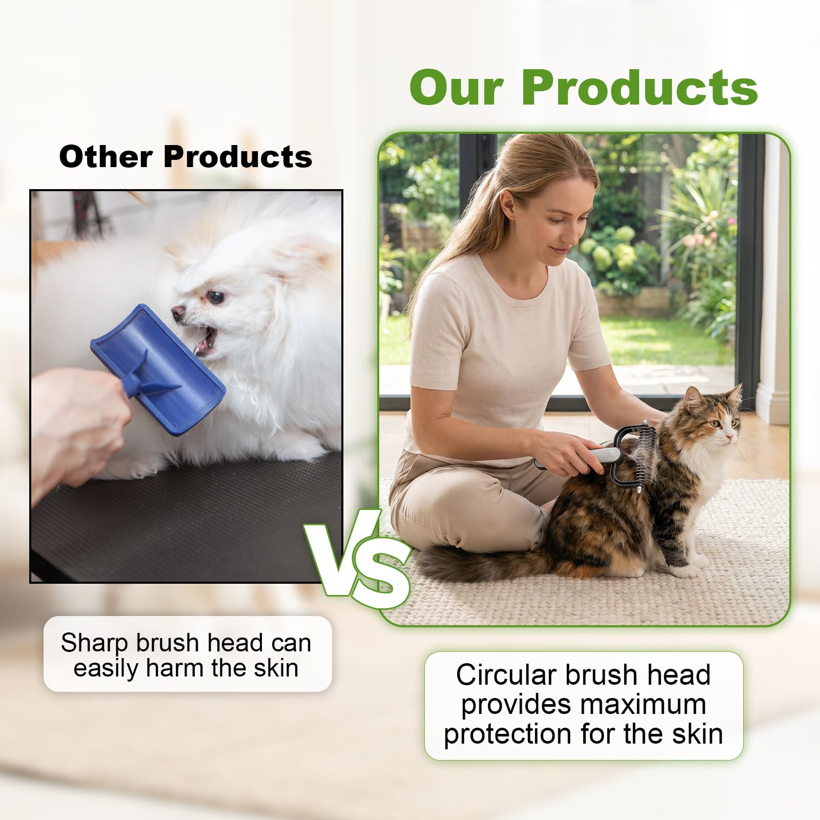Double-Sided Dematting Comb for Dogs Cats Thick Coats Grooming