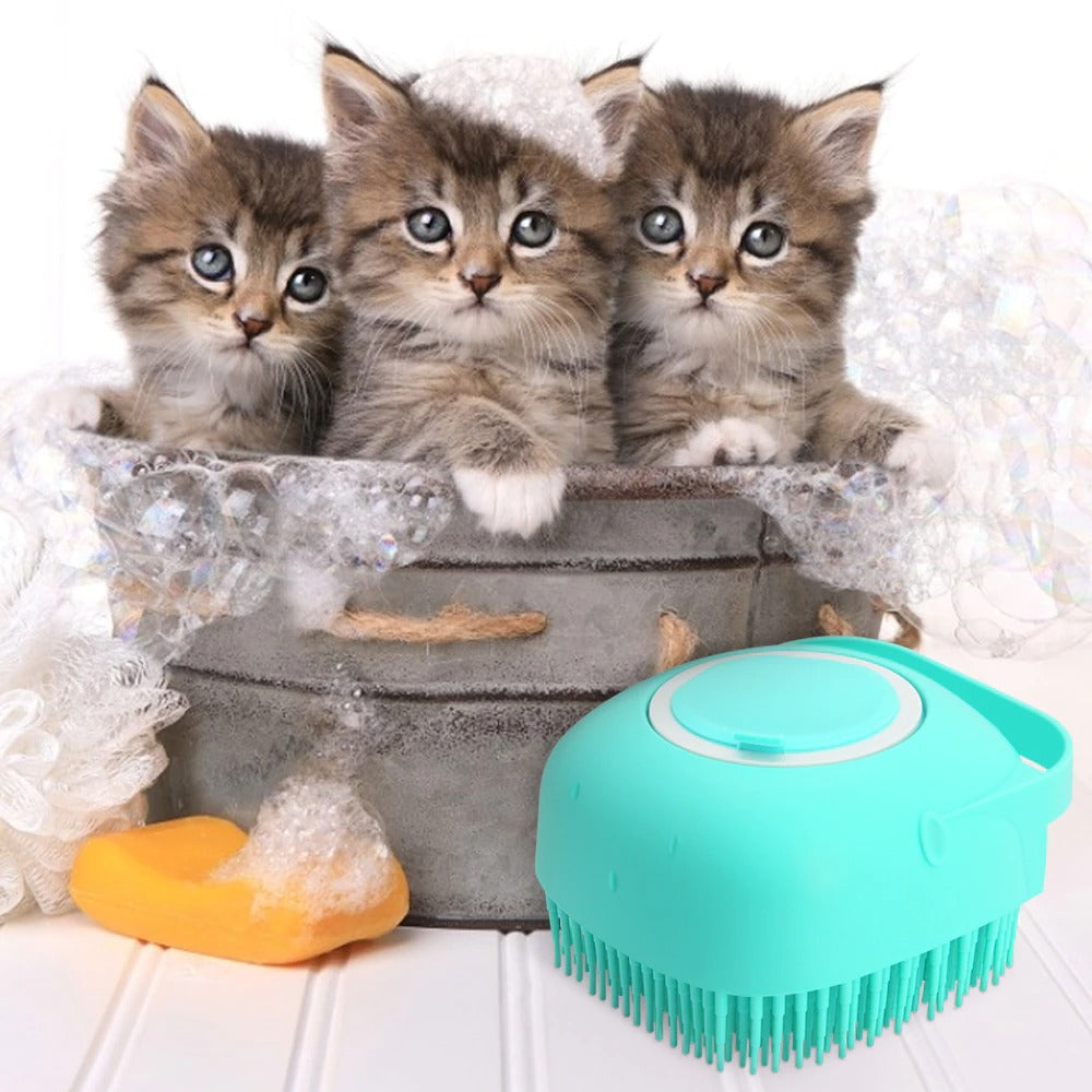 Silicone Pet Shampoo Massage Brush for Dogs and Cats