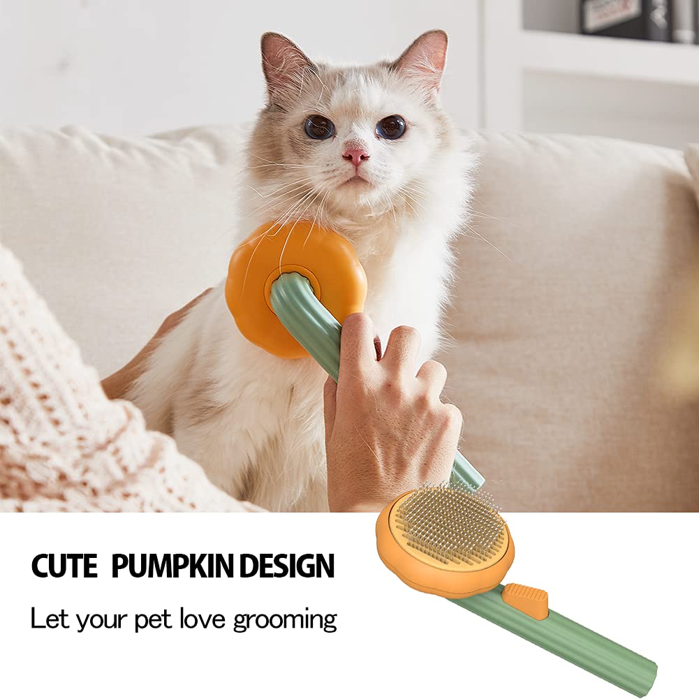 Self Cleaning Pumpkin Slicker Brush for Dogs and Cats