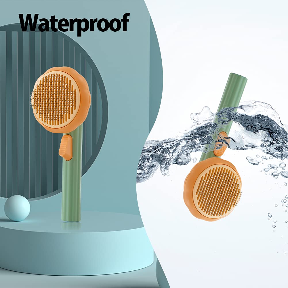 Self Cleaning Pumpkin Slicker Brush for Dogs and Cats