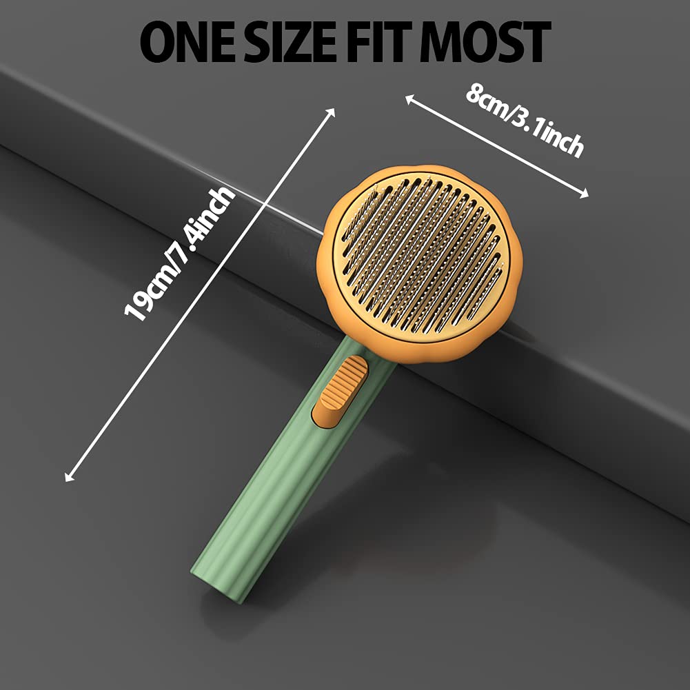 Self Cleaning Pumpkin Slicker Brush for Dogs and Cats