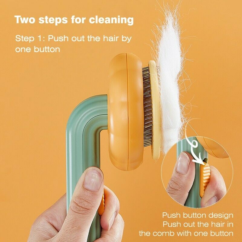 Self Cleaning Pumpkin Slicker Brush for Dogs and Cats