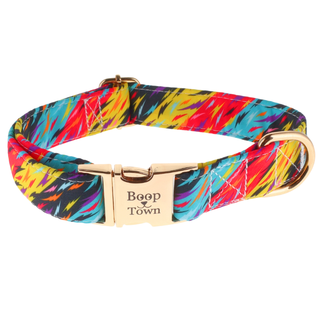 Soft Cotton Dog Collar with Quick Release Metal Buckle