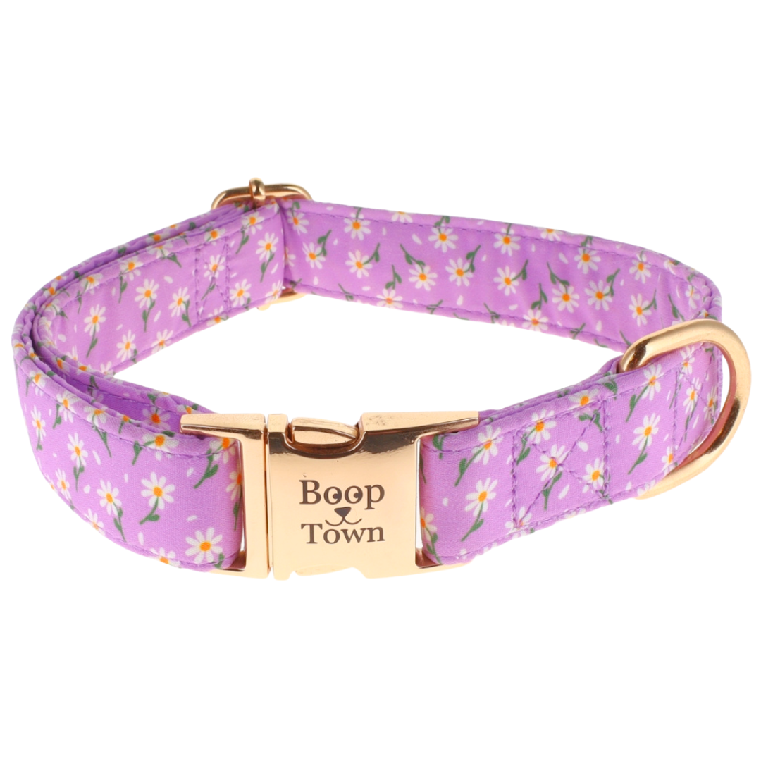 Soft Cotton Dog Collar with Quick Release Metal Buckle