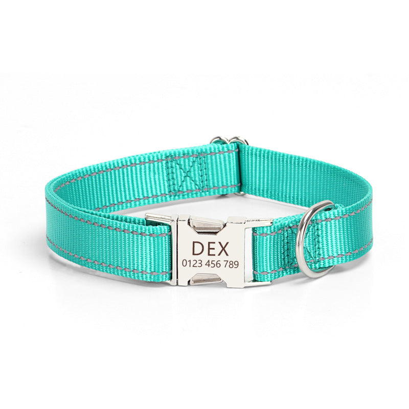 Reflective Nylon Dog Collar Adjustable for Everyday Safety Comfort