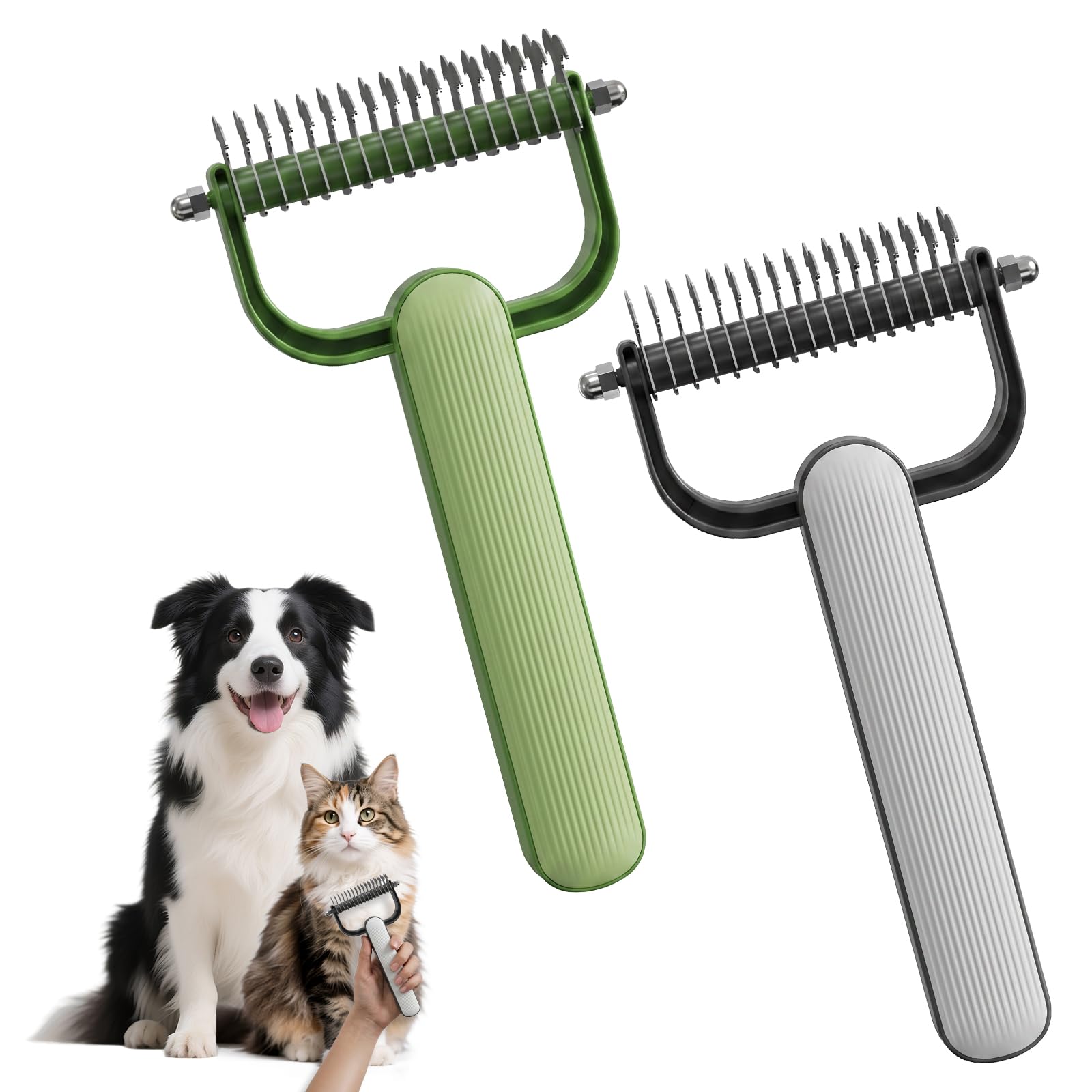 Double-Sided Dematting Comb for Dogs Cats Thick Coats Grooming