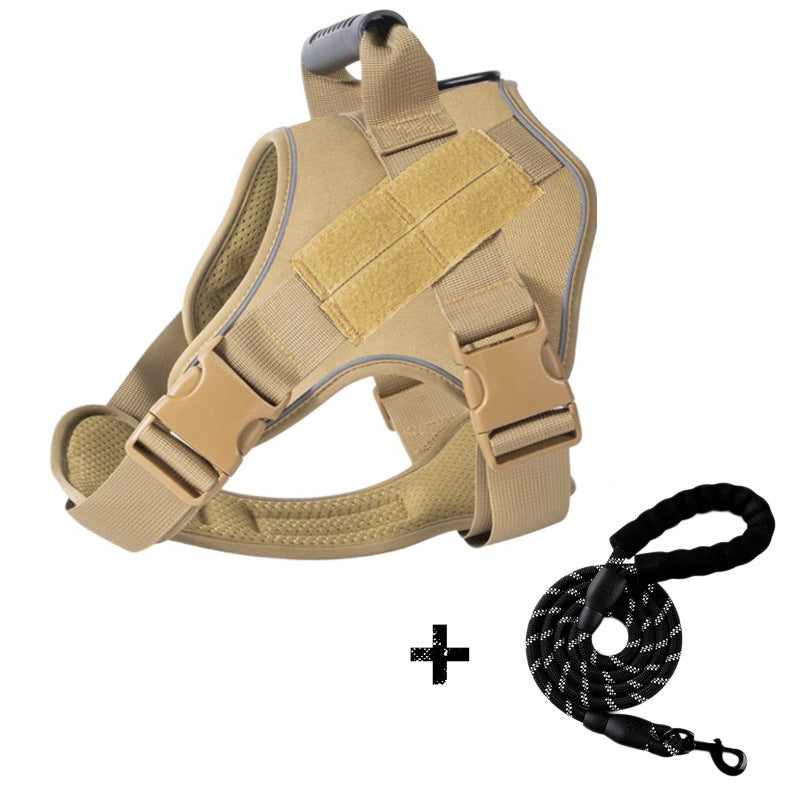 Breathable Tactical Dog Harness with Large Dog Leash