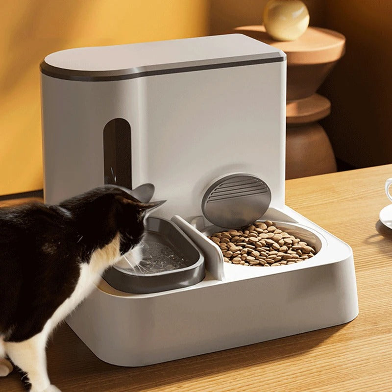 Integrated Automatic Cat Feeder Water Dispenser Double Bowl
