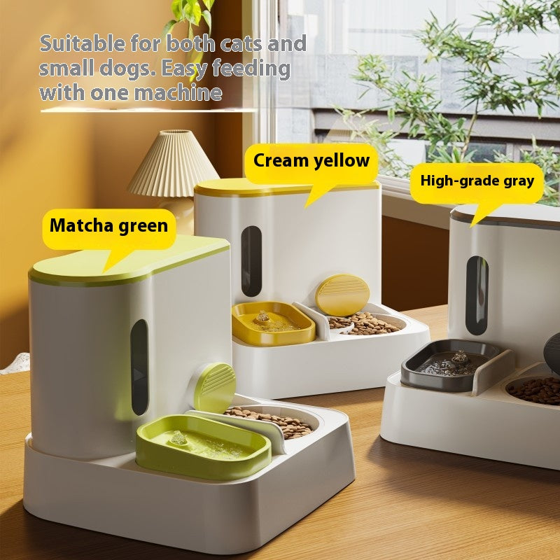 Integrated Automatic Cat Feeder Water Dispenser Double Bowl