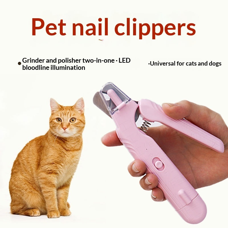 2-in-1 LED Electric Pet Nail Clipper Grinder Tool