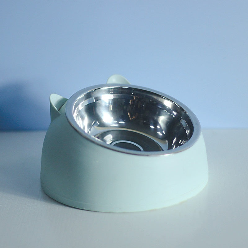 Stainless Steel Double Dog Bowl with Slanted Design