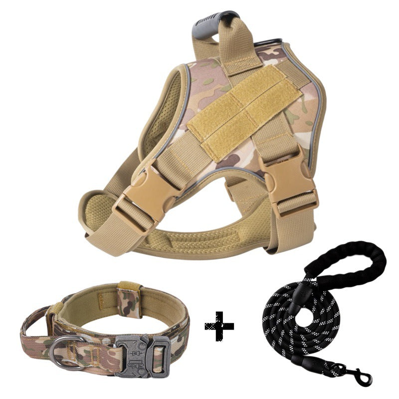 Breathable Tactical Dog Harness with Large Dog Leash