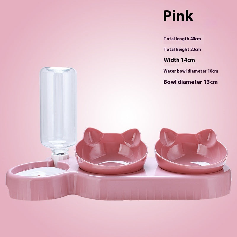 3-in-1 Pet Feeding Station with Automatic Water Bowl