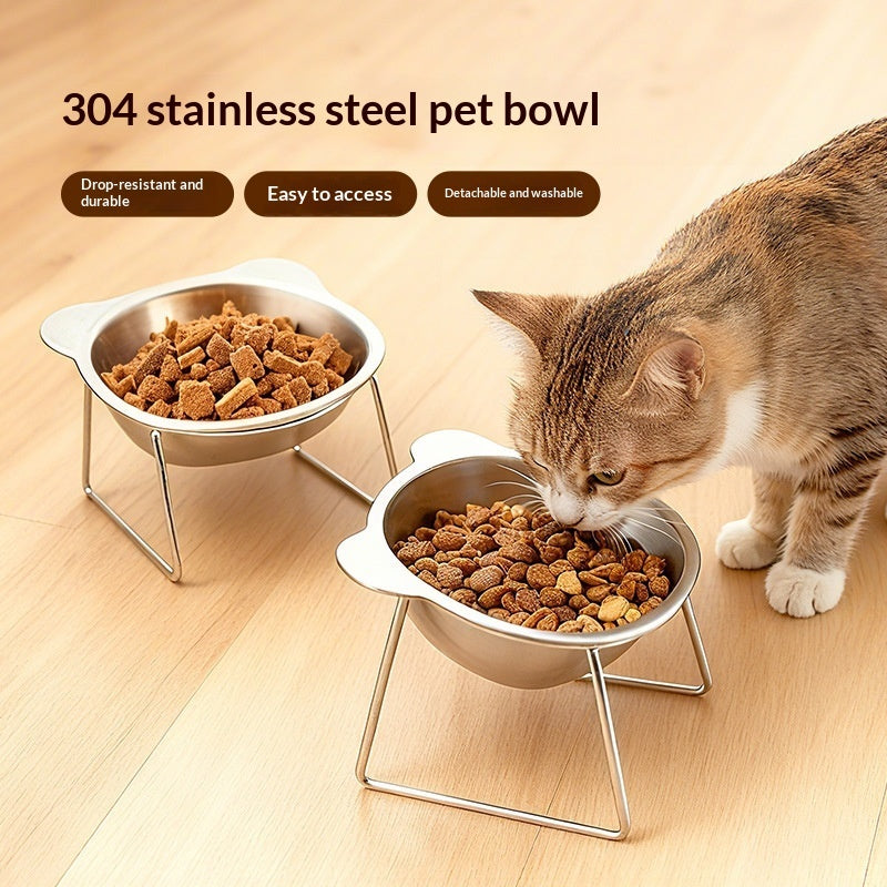 304 Stainless Steel Pet Food Water Bowl Durable