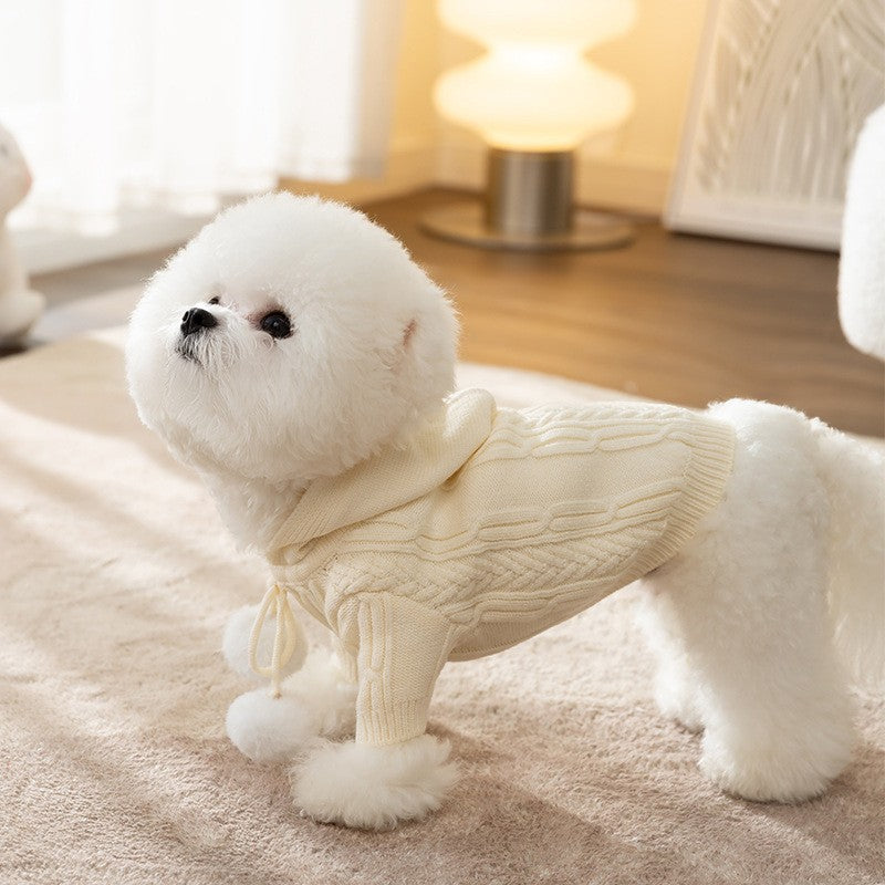 Striped Knitted Dog Sweater Cardigan for Warm Comfortable Wear