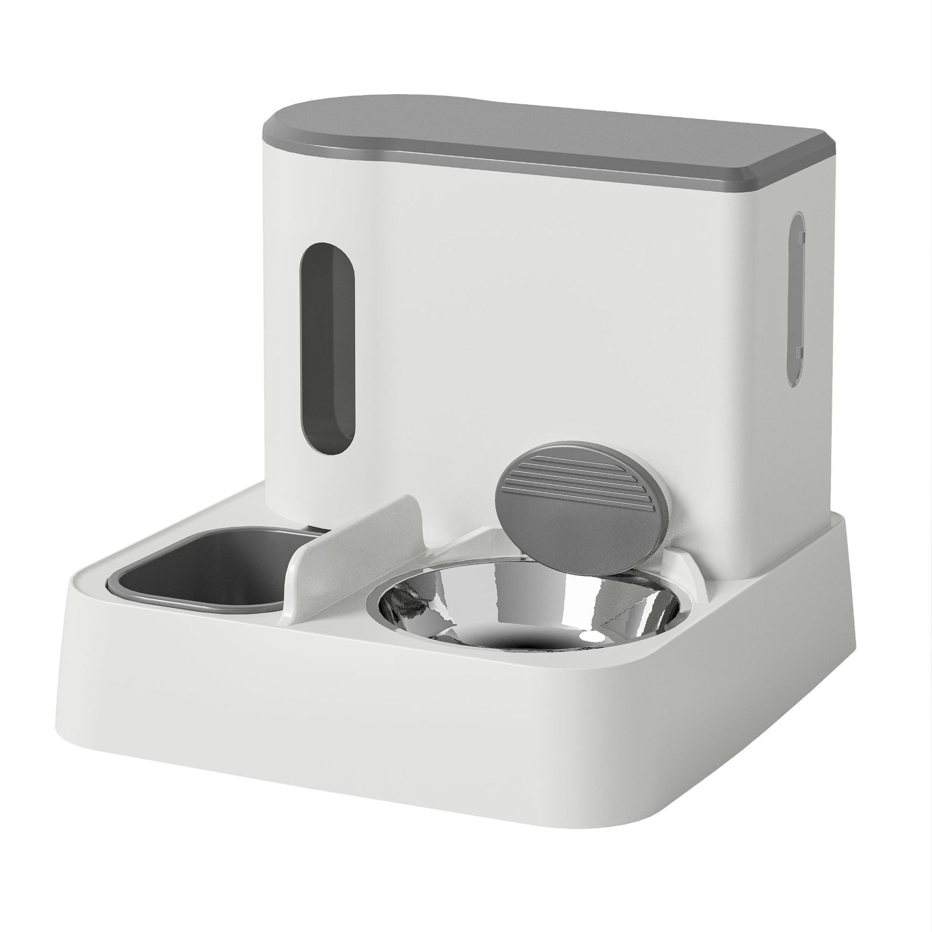 Integrated Automatic Cat Feeder Water Dispenser Double Bowl