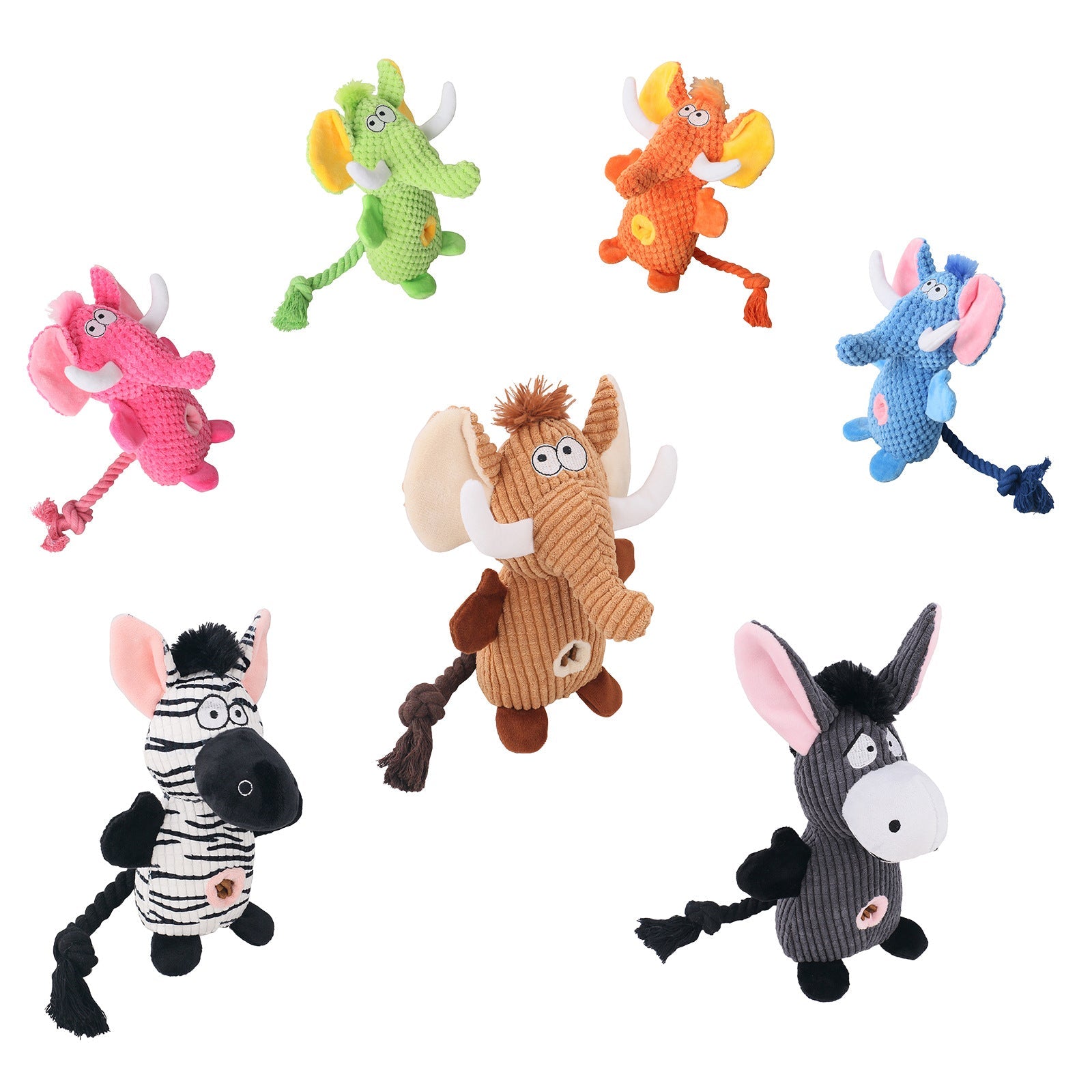 Snuffle Plush Squeaky Dog Toy with Hidden Treat Pockets