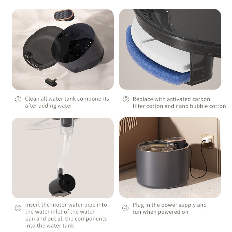 USB Rechargeable Automatic Pet Water Fountain for Cats Dogs