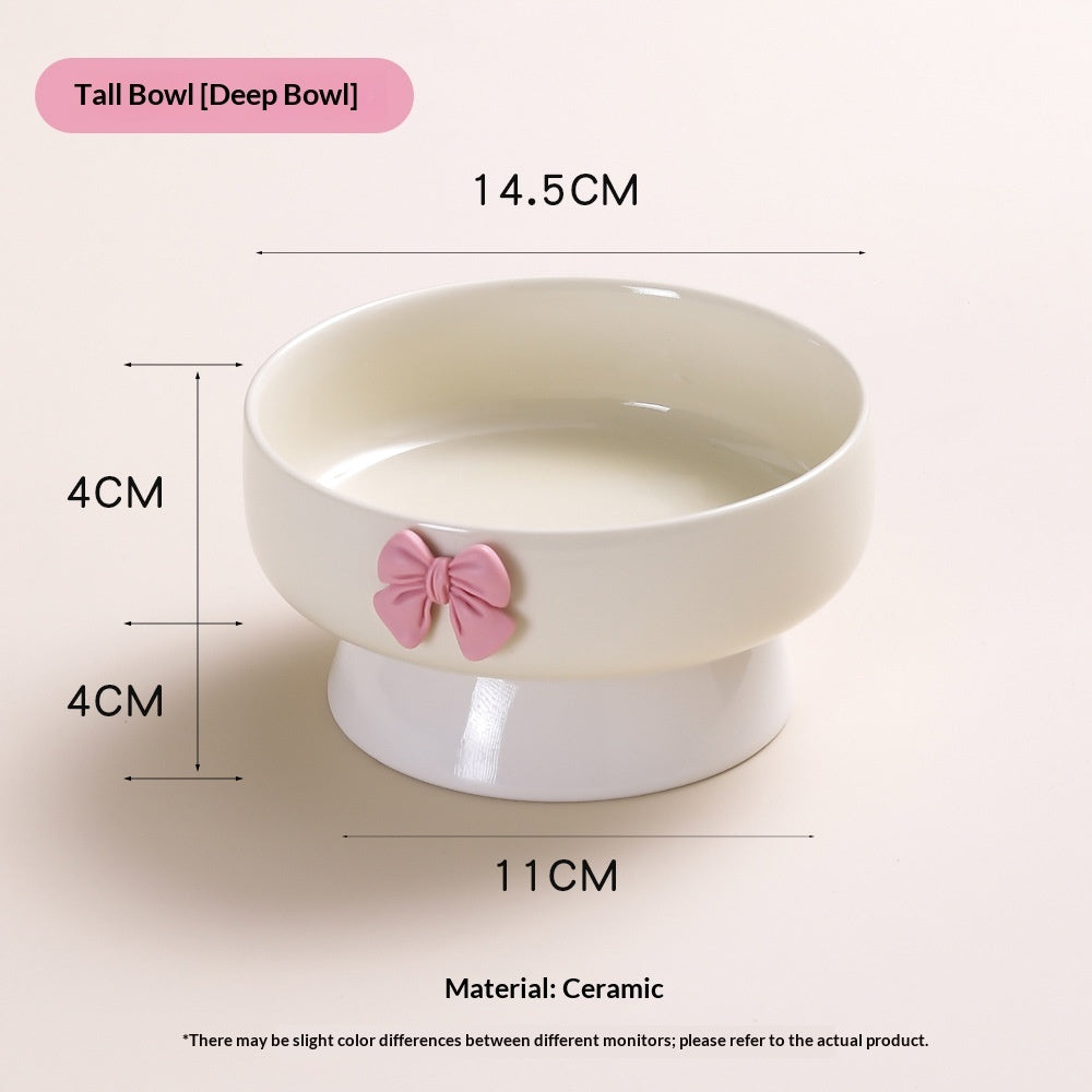 Elevated Ceramic Pet Water Bowl with Raised Stand