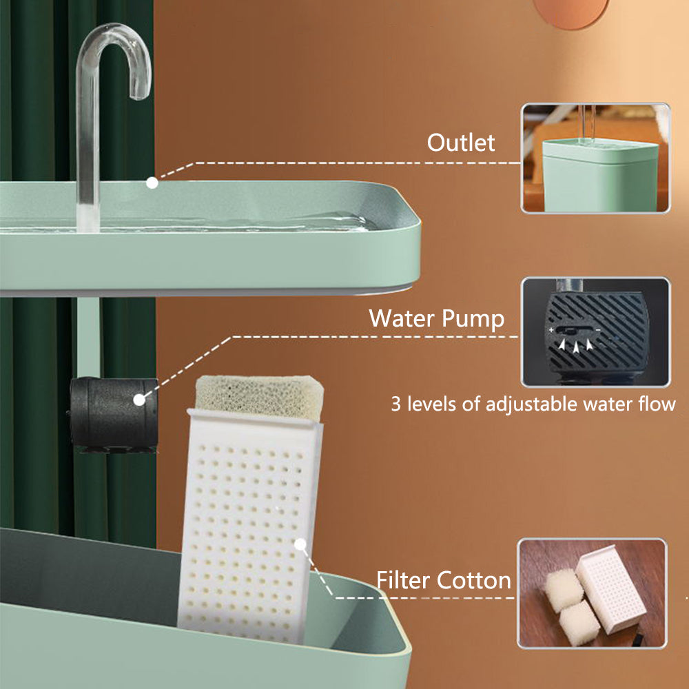 Automatic Cat Water Fountain with USB Filter System