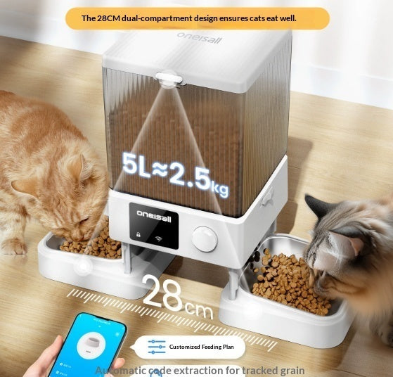 Smart Automatic Cat Feeder with Dual Timer Bowls