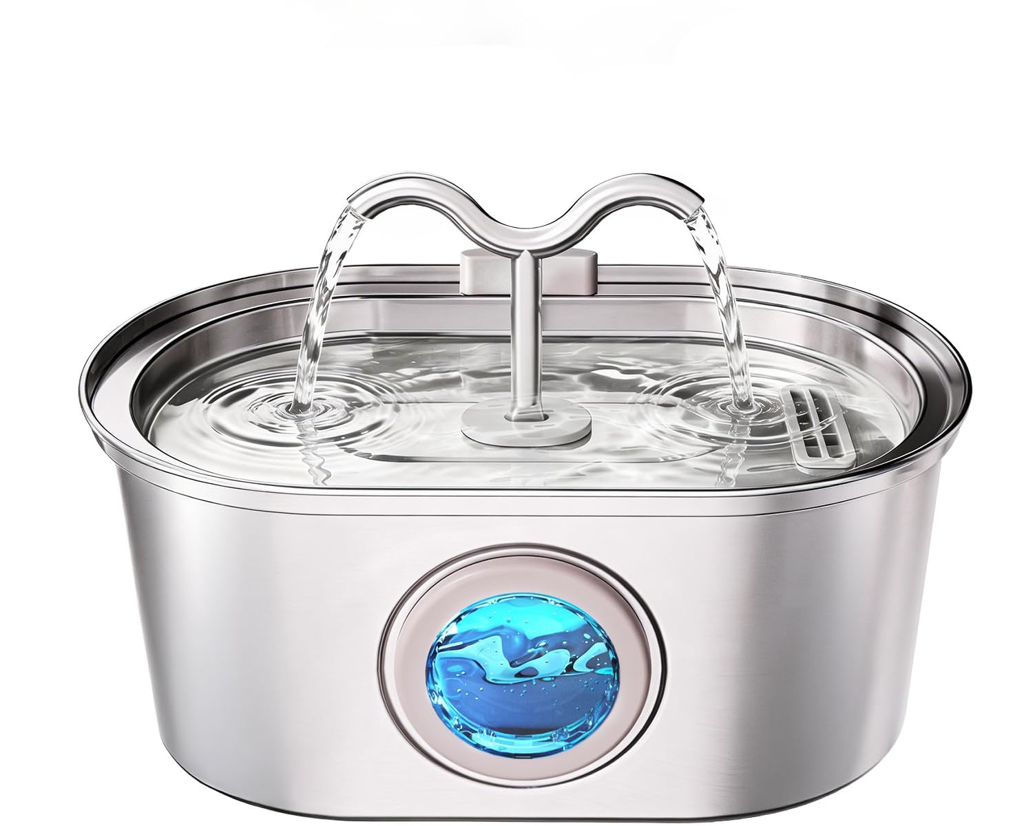 3.2L Stainless Steel Cat Water Fountain Dual Spouts