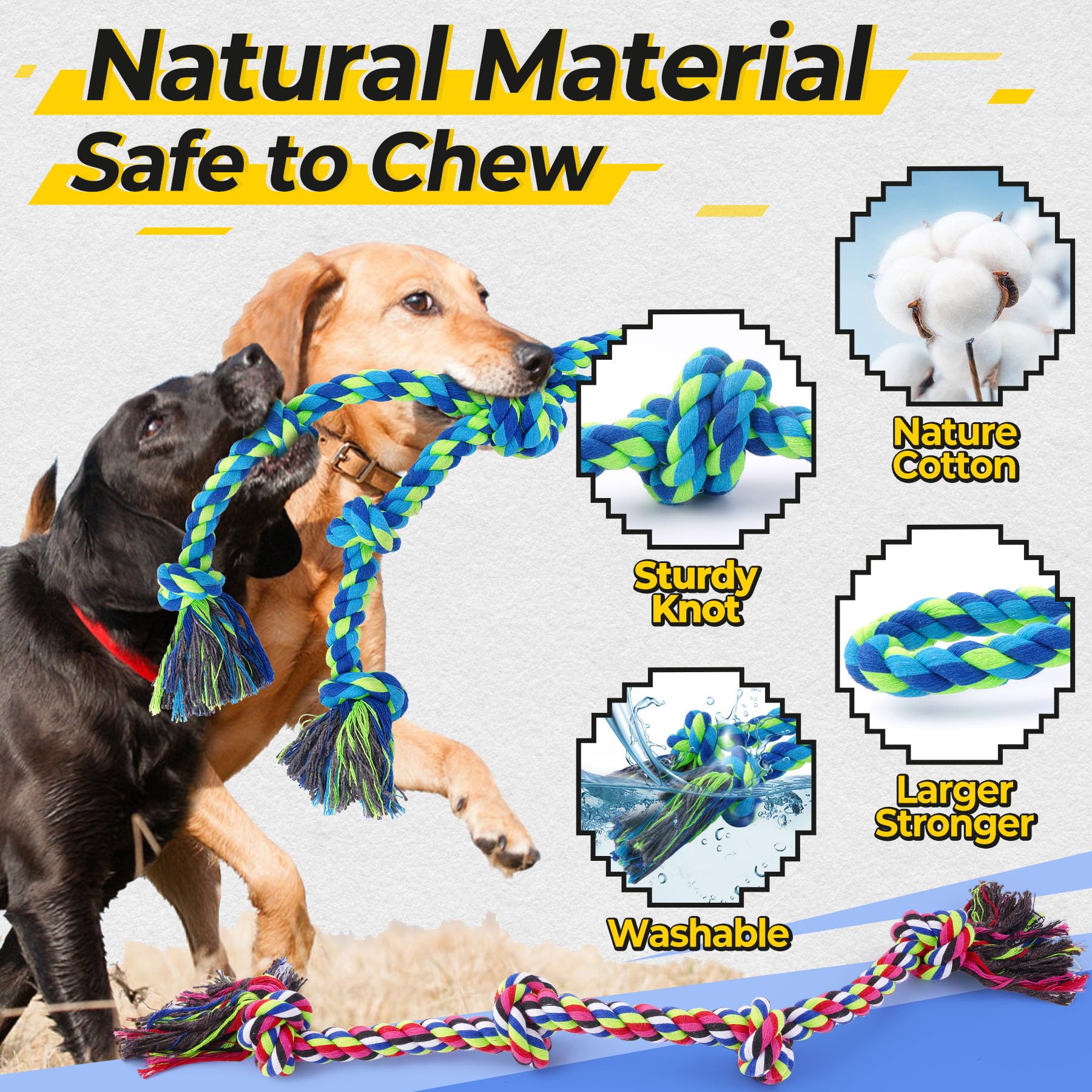 Tough Rope Tug Toy for Aggressive Chewer Dogs