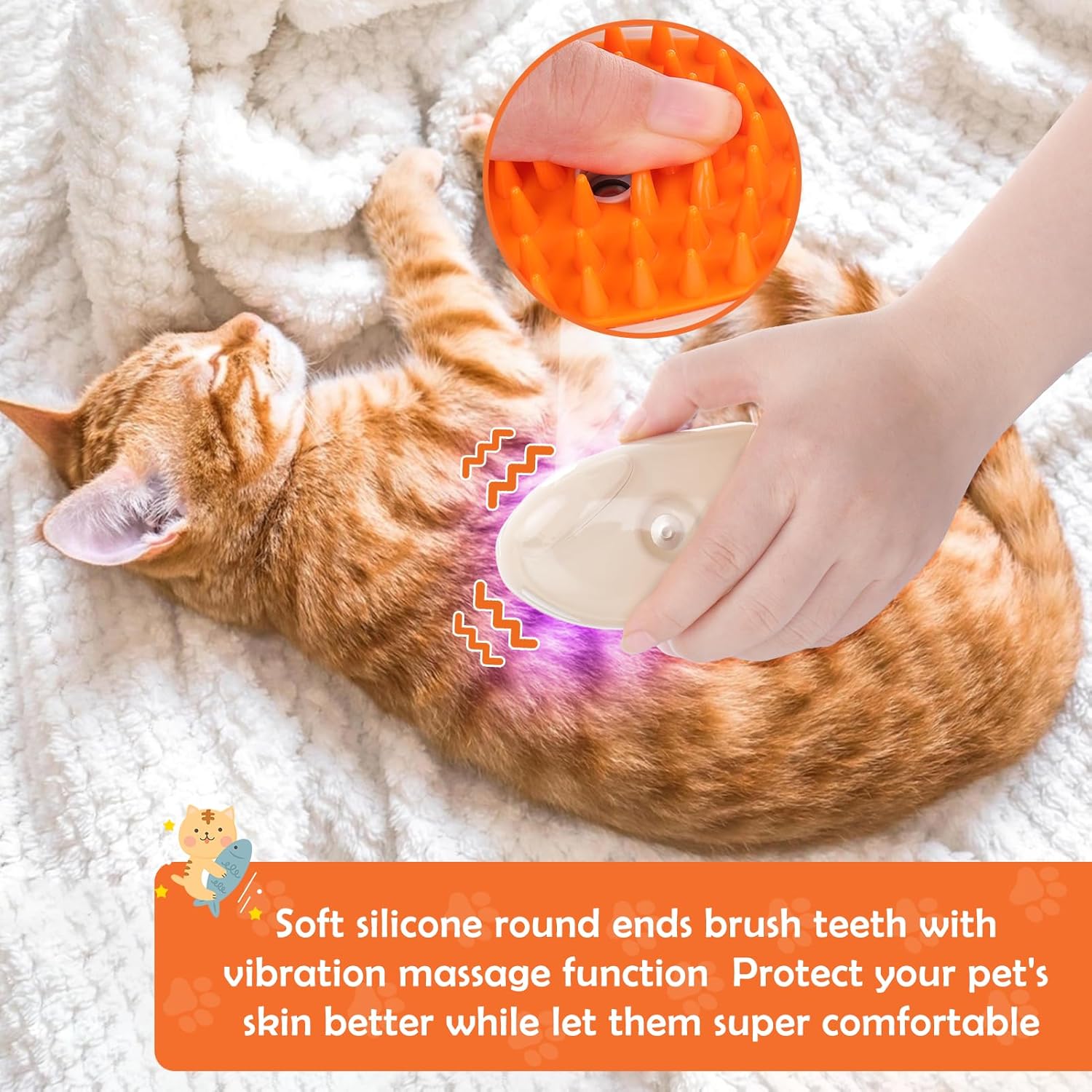 4-in-1 Steam Cat Grooming Brush with Ringworm Detector