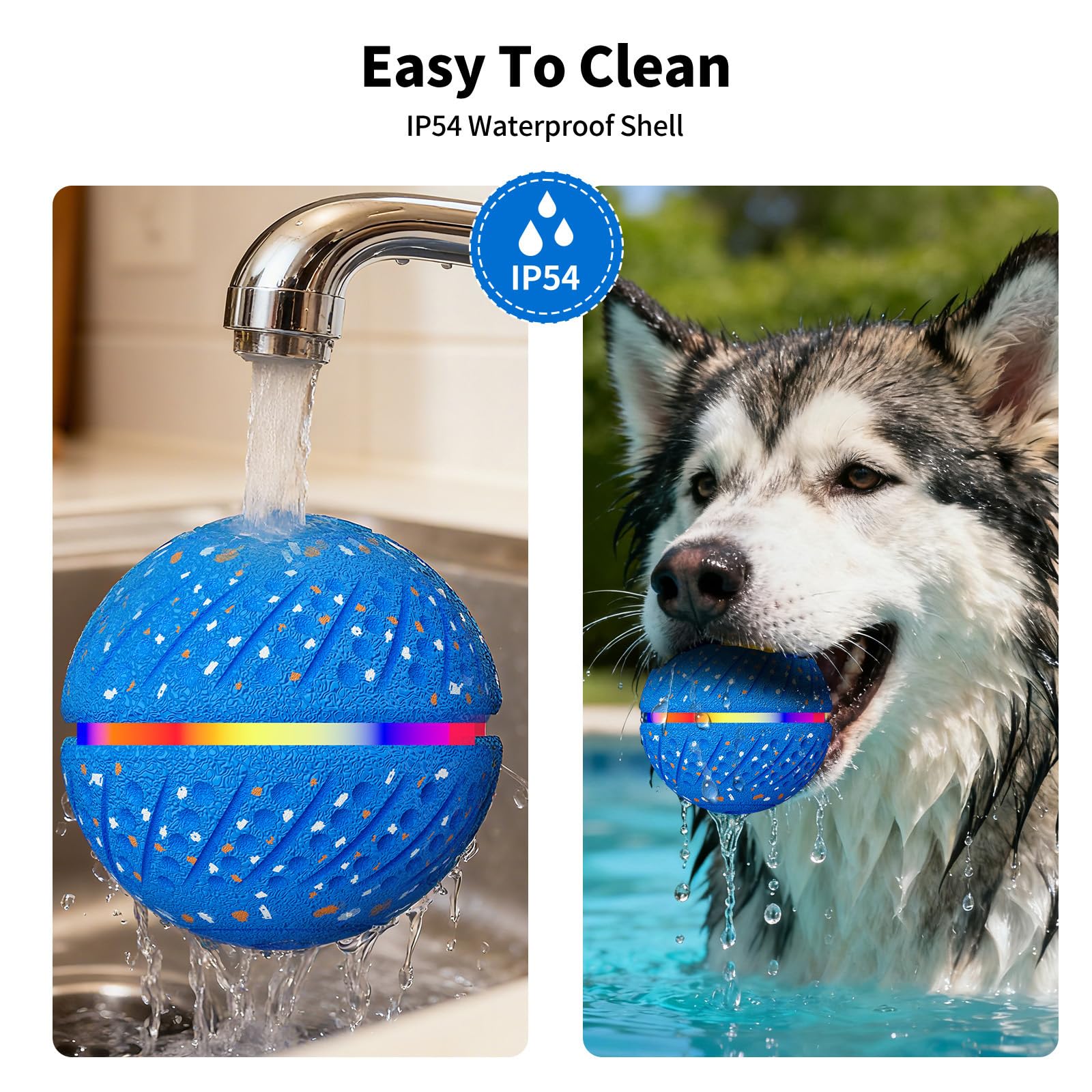 Smart Interactive Bouncing Dog Ball with Colorful Lights Automatic
