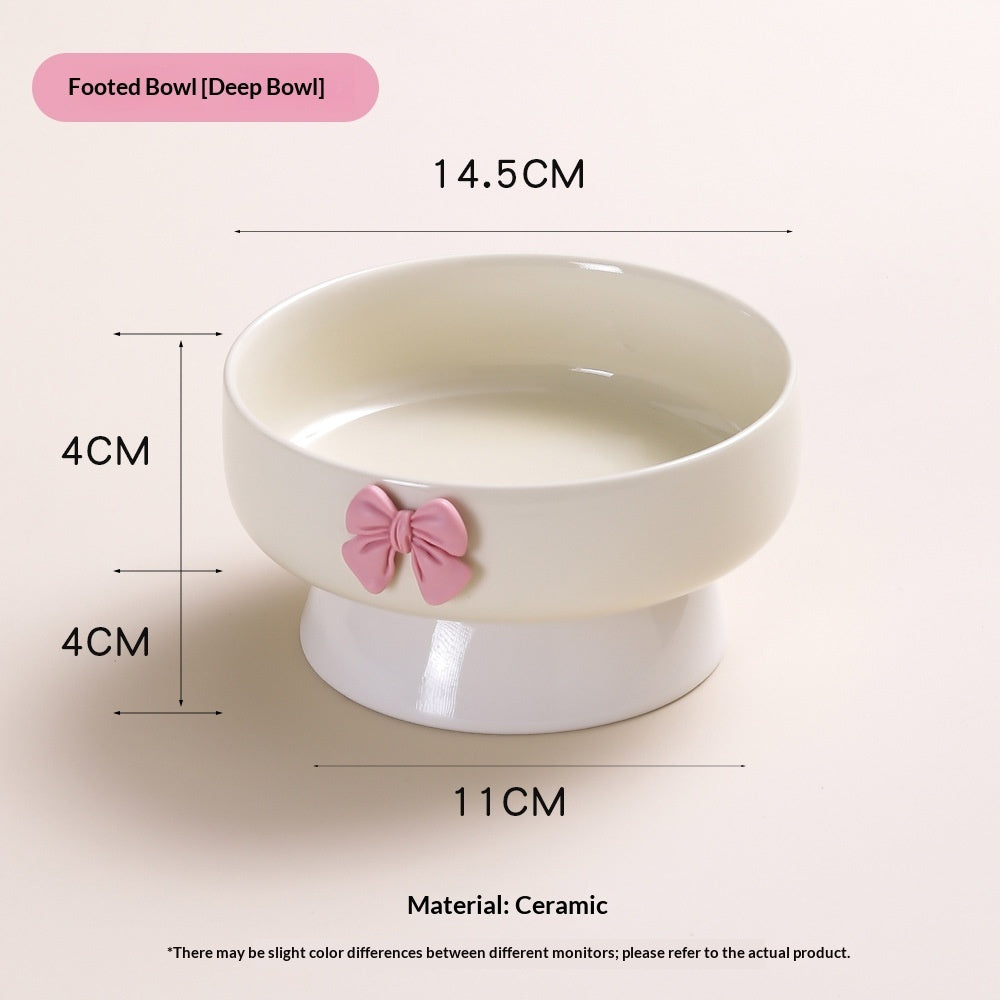 Elevated Ceramic Pet Water Bowl with Raised Stand