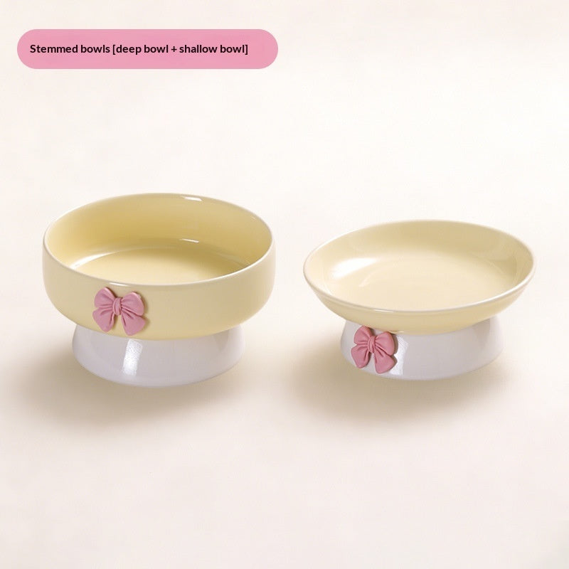 Elevated Ceramic Pet Water Bowl with Raised Stand