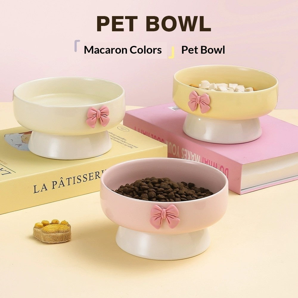 Elevated Ceramic Pet Water Bowl with Raised Stand