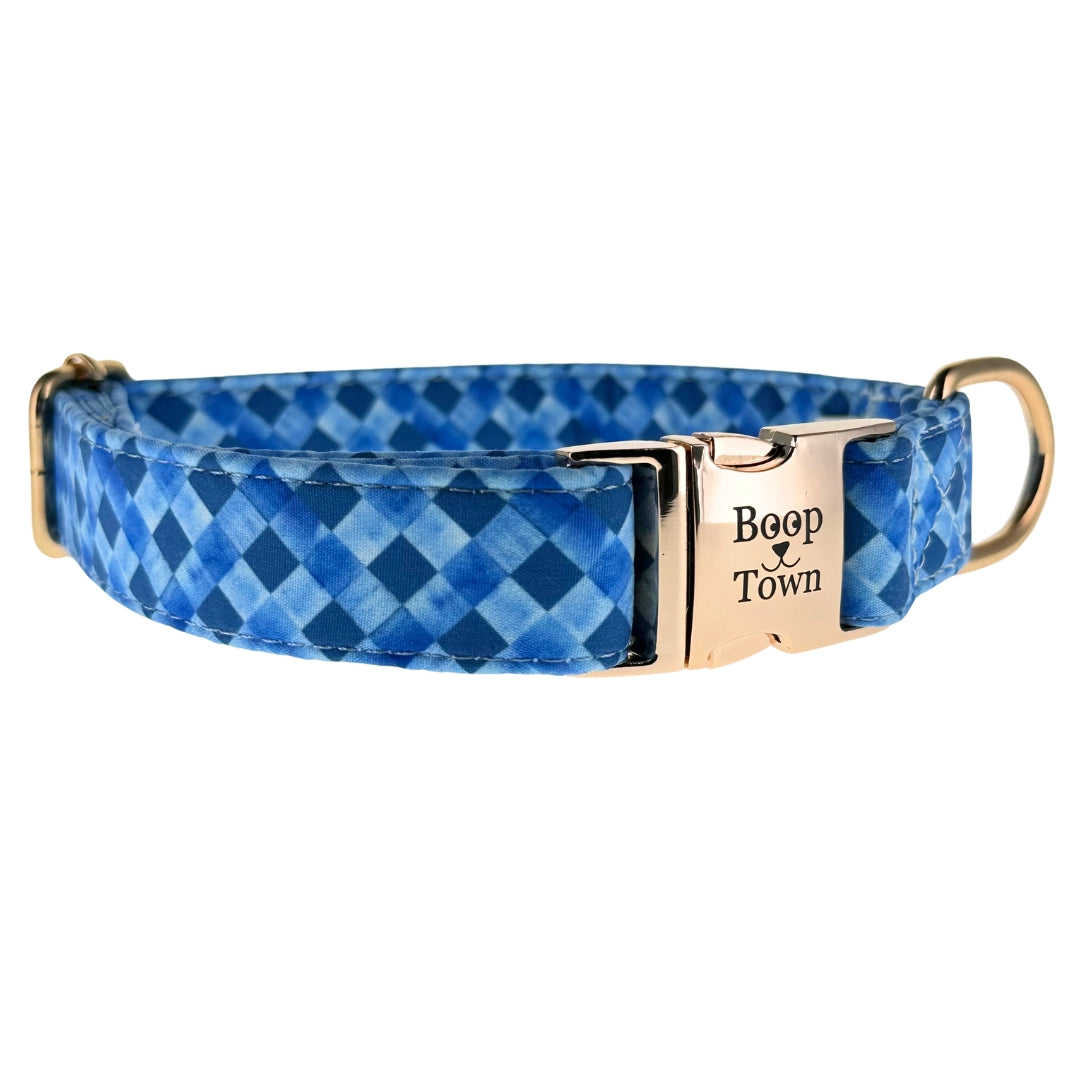 Soft Cotton Dog Collar with Quick Release Metal Buckle