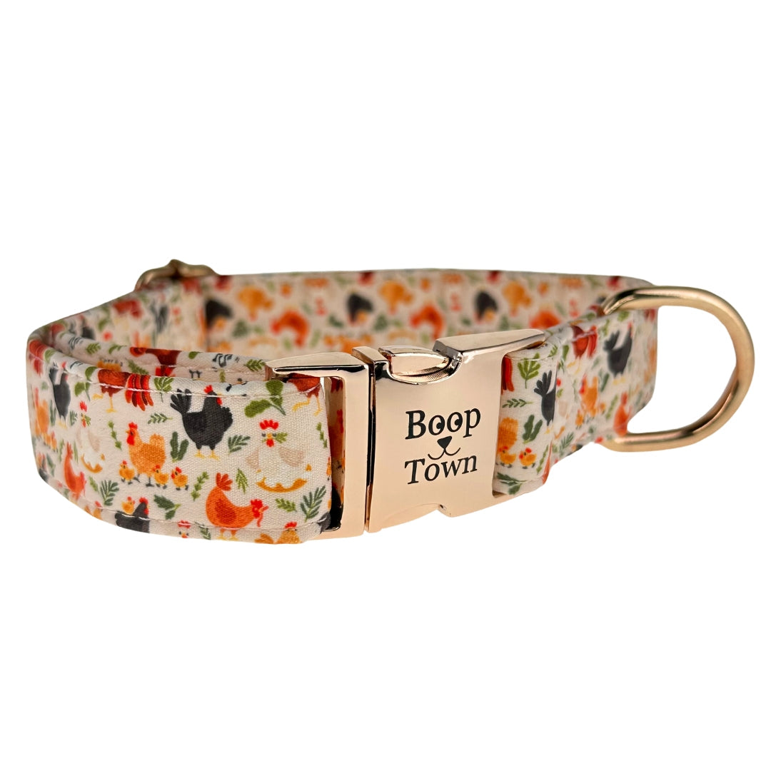 Soft Cotton Dog Collar with Quick Release Metal Buckle