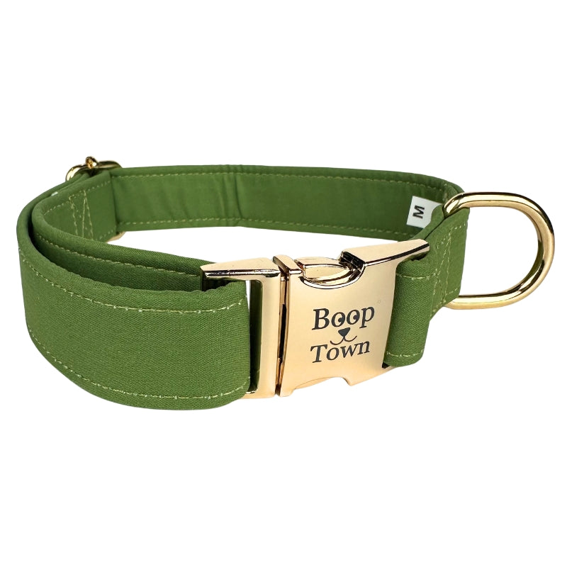 Soft Cotton Dog Collar with Quick Release Metal Buckle