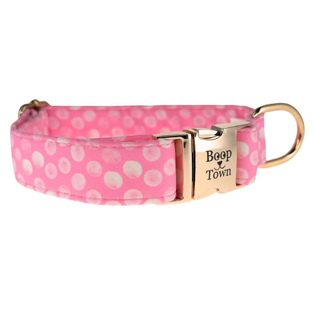 Soft Cotton Dog Collar with Quick Release Metal Buckle