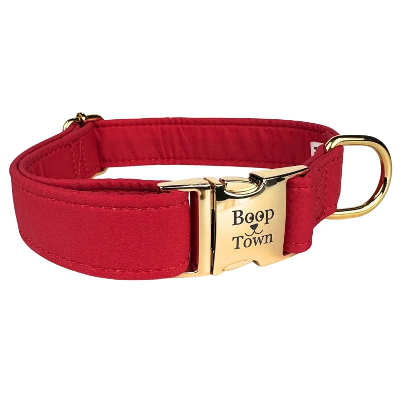 Soft Cotton Dog Collar with Quick Release Metal Buckle