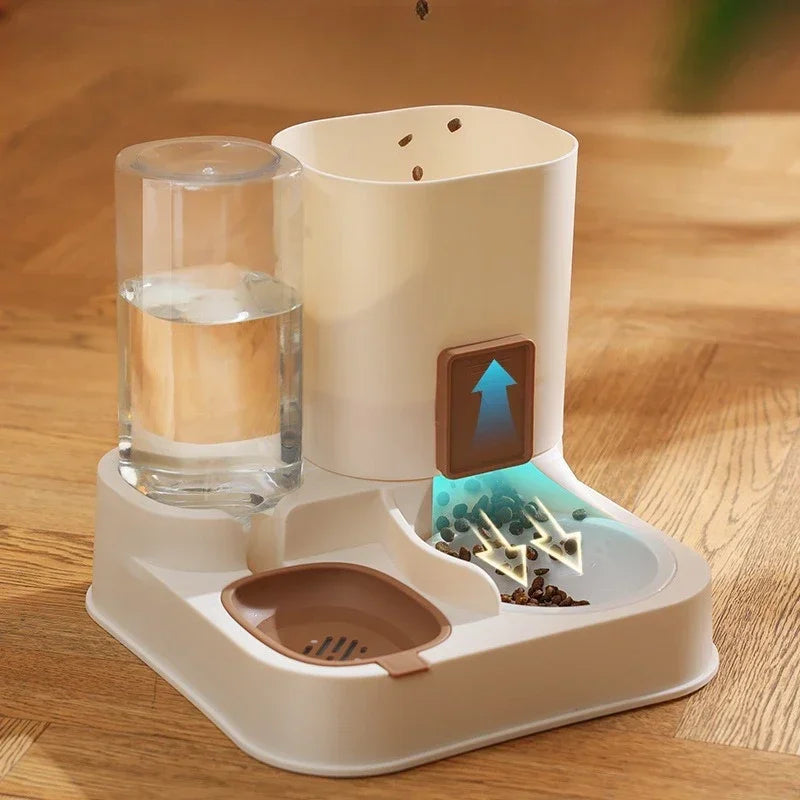 All-in-One Pet Feeder Water Dispenser with Bowl System