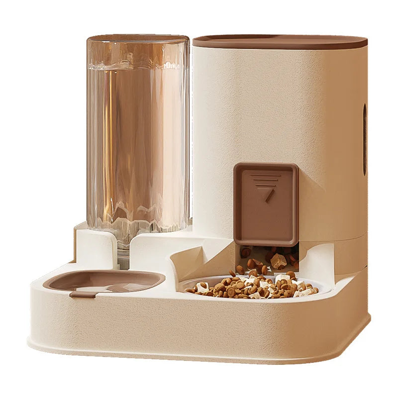 All-in-One Pet Feeder Water Dispenser with Bowl System