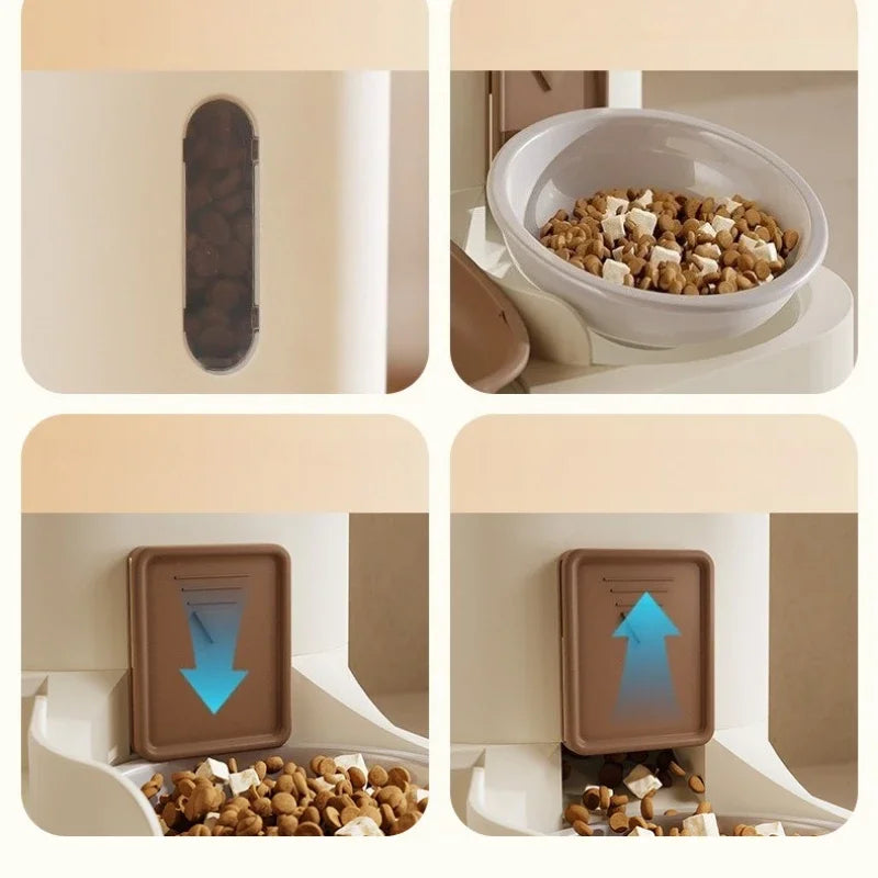 All-in-One Pet Feeder Water Dispenser with Bowl System