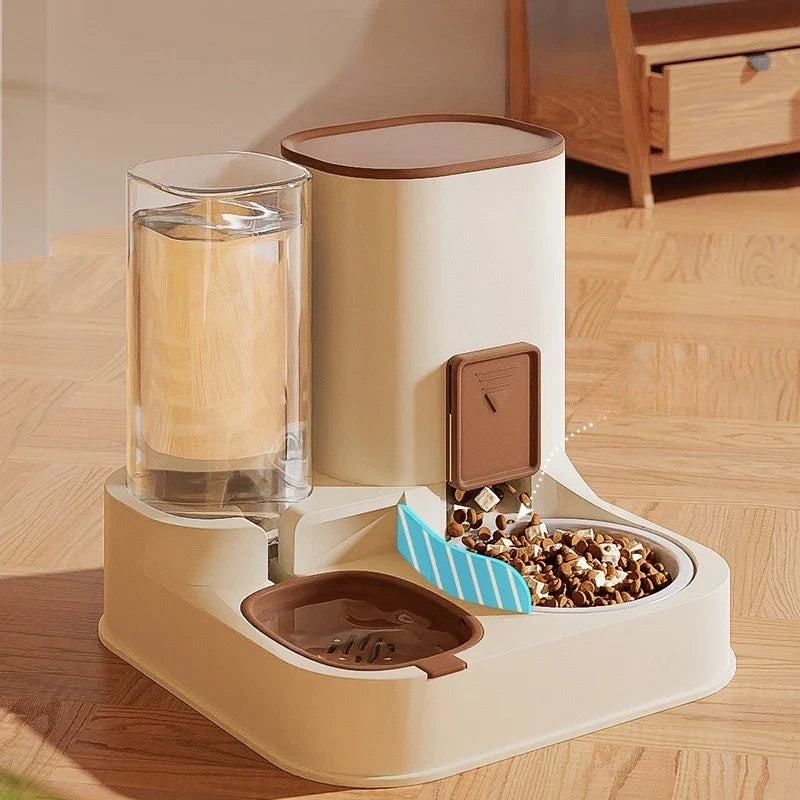 All-in-One Pet Feeder Water Dispenser with Bowl System