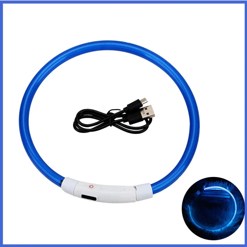 USB Rechargeable LED Dog Collar for Night Safety Visibility