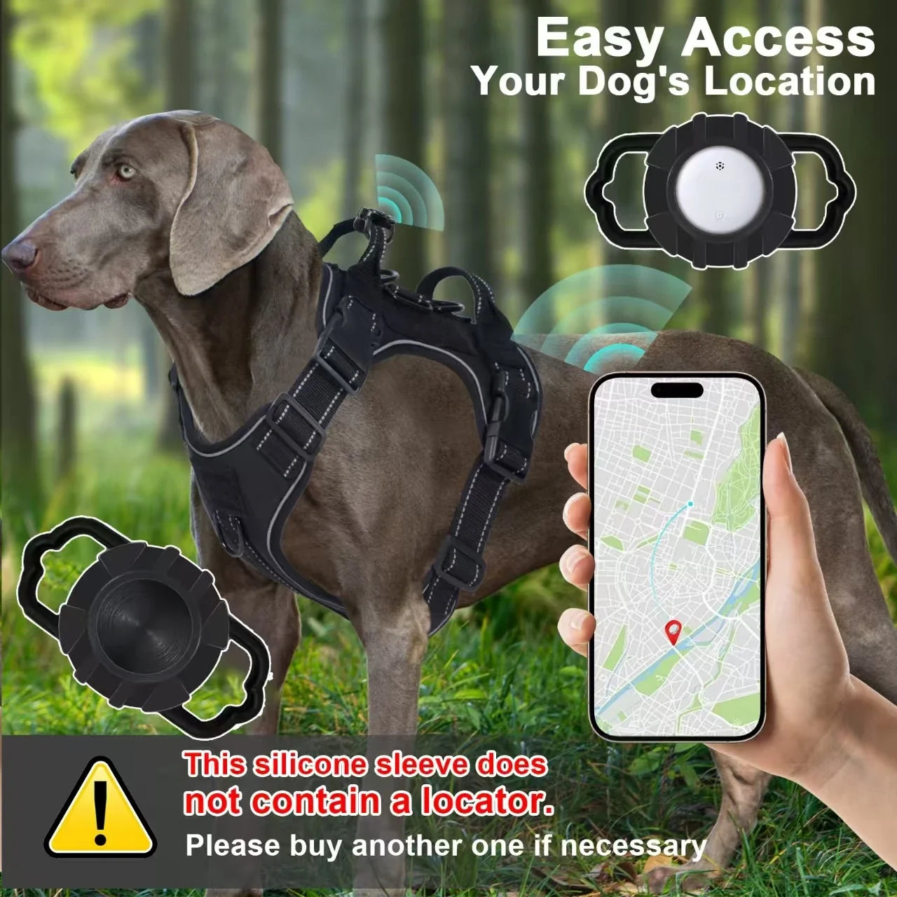 No Pull Adjustable Dog Harness with Locator Protection Cover