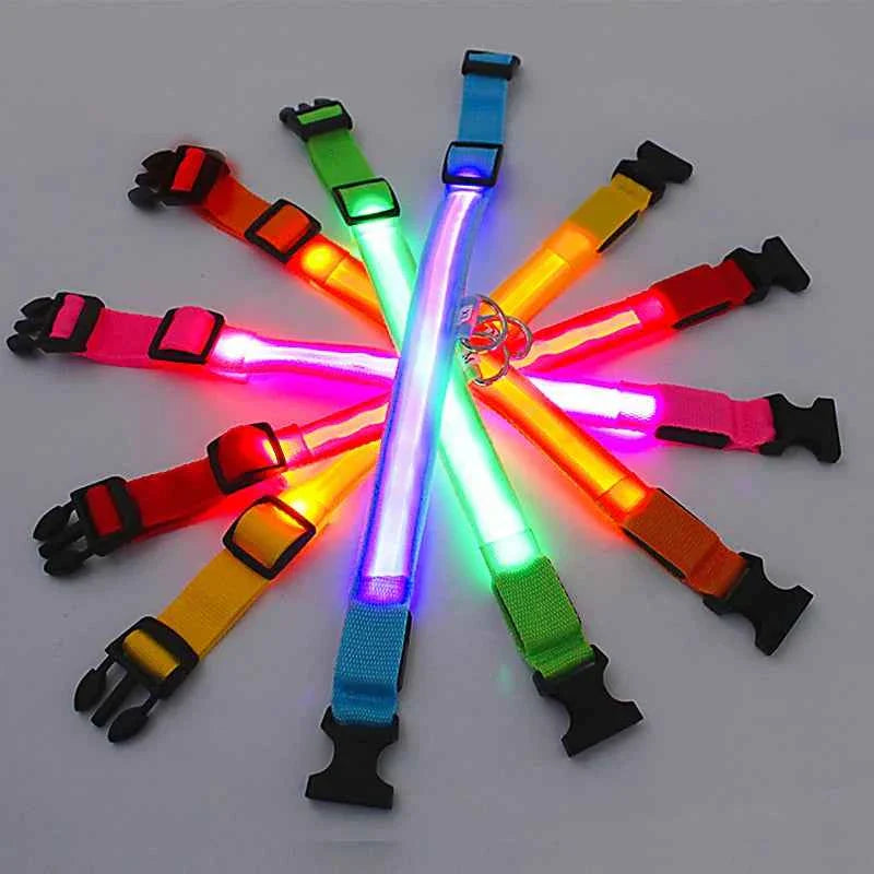 USB Rechargeable LED Dog Collar for Night Safety Visibility