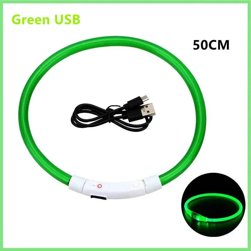 USB Rechargeable LED Dog Collar for Night Safety Visibility