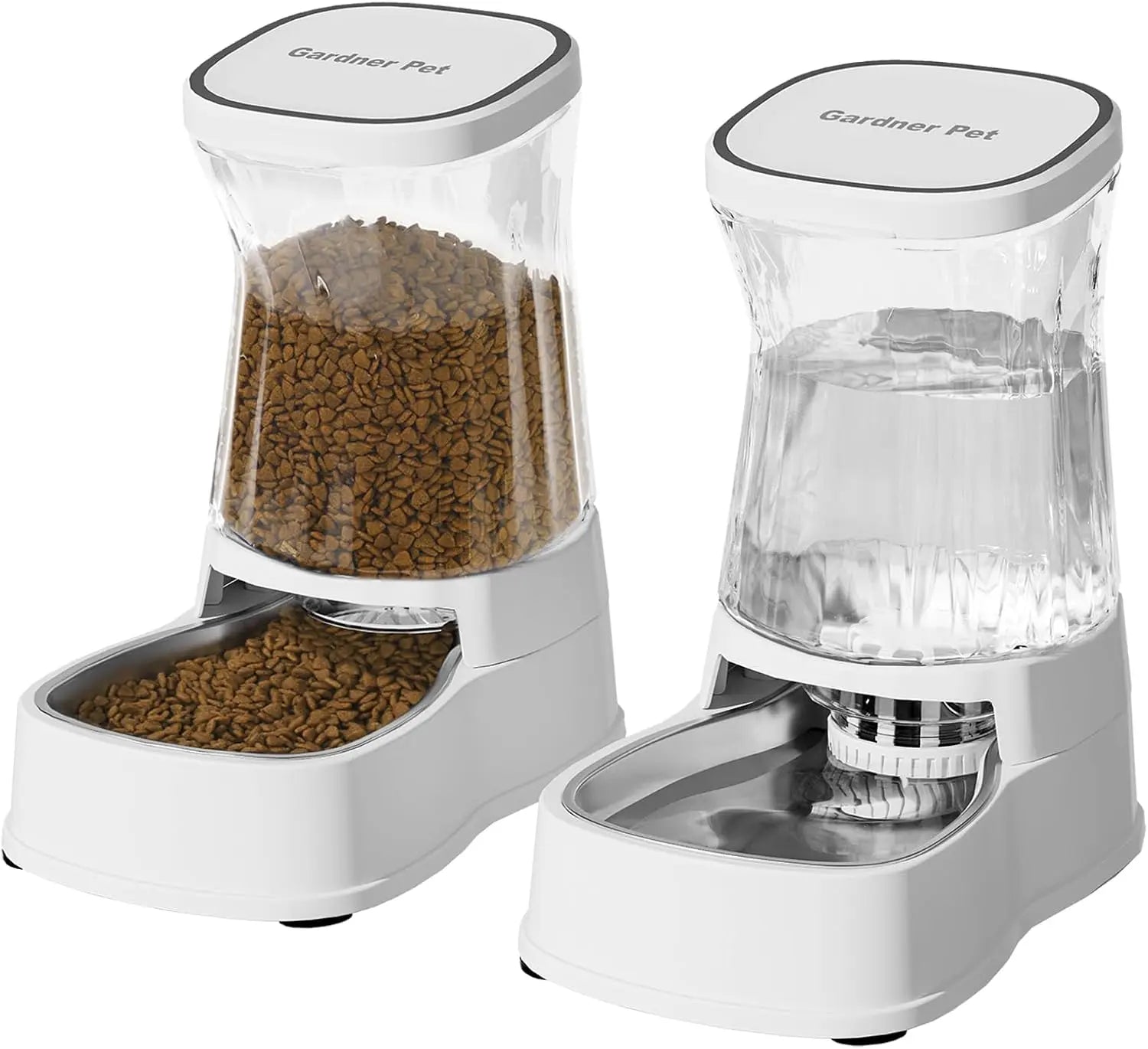 Automatic Pet Feeder Water Dispenser Set with Stainless Bowls