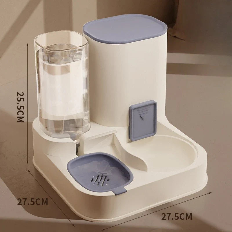 All-in-One Pet Feeder Water Dispenser with Bowl System