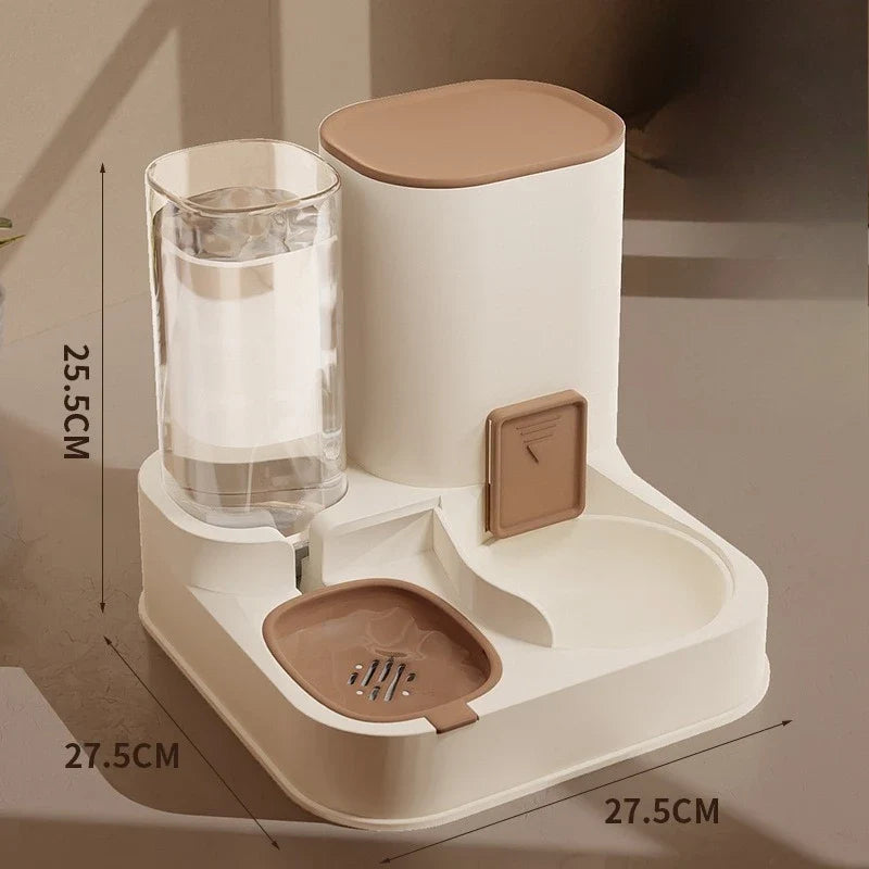 All-in-One Pet Feeder Water Dispenser with Bowl System